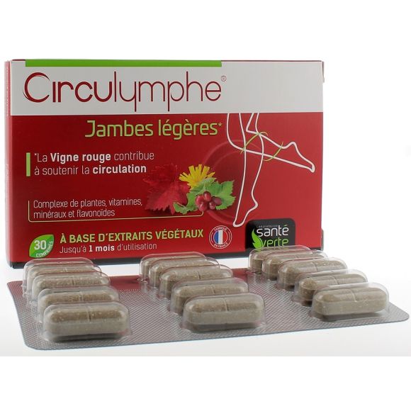 Circulymphe comprimé jambes lourdes Santé verte - 30 comprimés