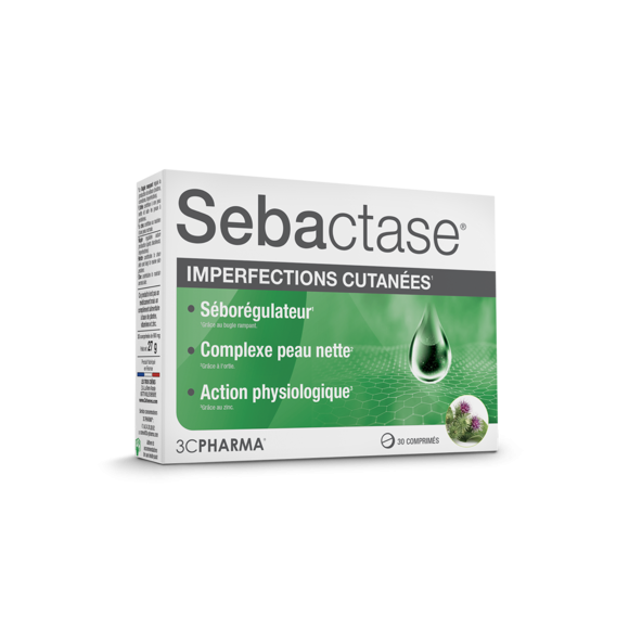 Sébactase imperfections cutanées 3C Pharma - boite de 30 comprimés