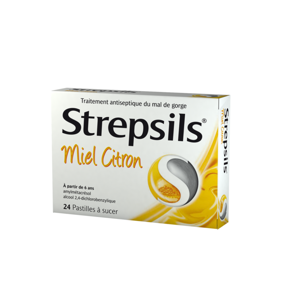 Strepsils miel citron pastille à sucer - boite de 24 pastilles