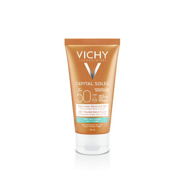 Idéal soleil spf 50+ émulsion anti-brillance toucher sec Vichy - tube de 50 ml