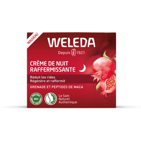 Crème de nuit raffermissante à la grenade Weleda - pot de 40 ml